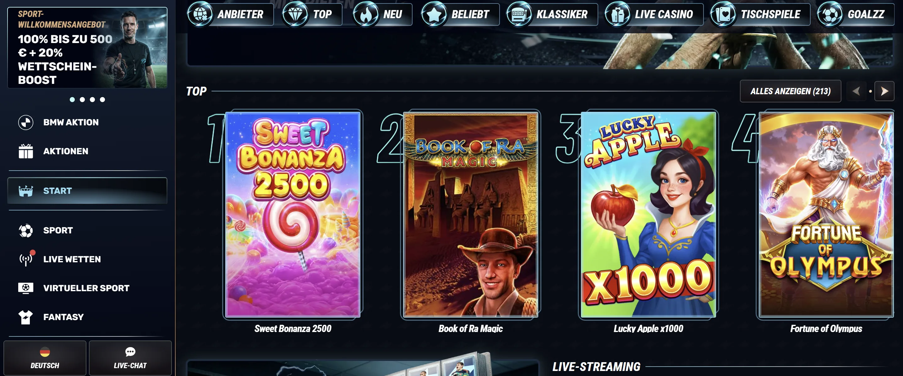 Golazzo Casino Spiele